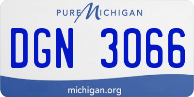 MI license plate DGN3066