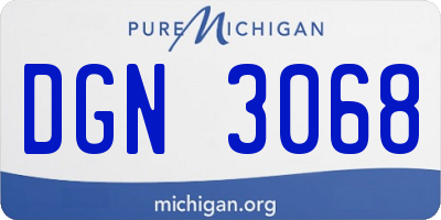 MI license plate DGN3068