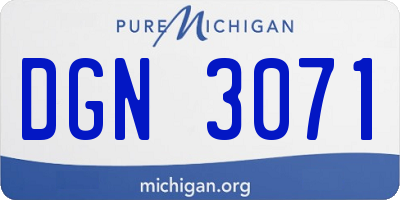 MI license plate DGN3071