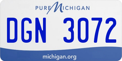 MI license plate DGN3072