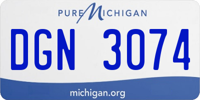 MI license plate DGN3074
