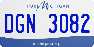 MI license plate DGN3082