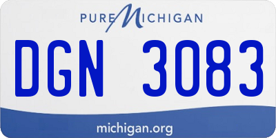 MI license plate DGN3083