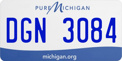 MI license plate DGN3084