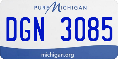 MI license plate DGN3085