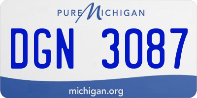 MI license plate DGN3087