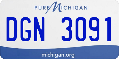 MI license plate DGN3091