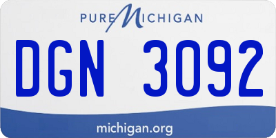 MI license plate DGN3092