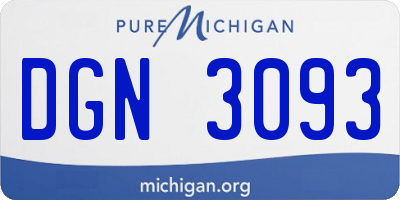 MI license plate DGN3093