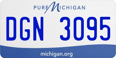 MI license plate DGN3095