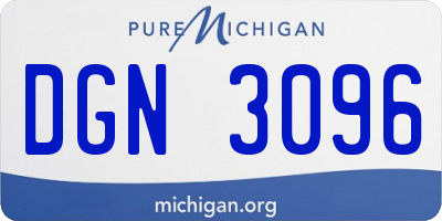 MI license plate DGN3096