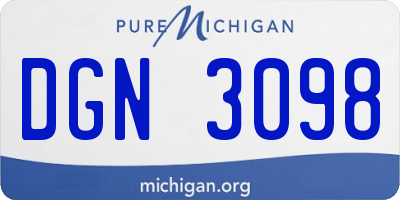 MI license plate DGN3098