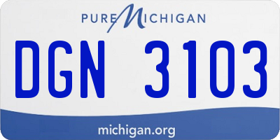 MI license plate DGN3103