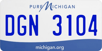 MI license plate DGN3104