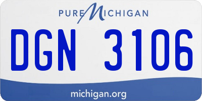 MI license plate DGN3106