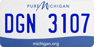 MI license plate DGN3107