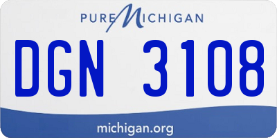 MI license plate DGN3108