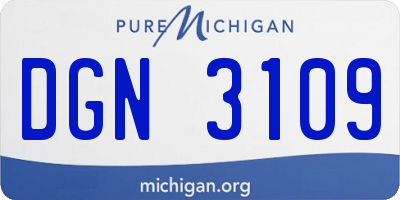 MI license plate DGN3109
