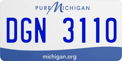 MI license plate DGN3110