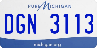 MI license plate DGN3113