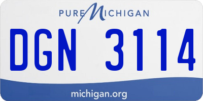 MI license plate DGN3114