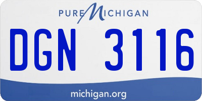 MI license plate DGN3116