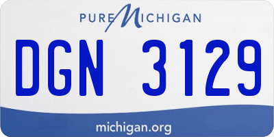MI license plate DGN3129