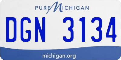 MI license plate DGN3134