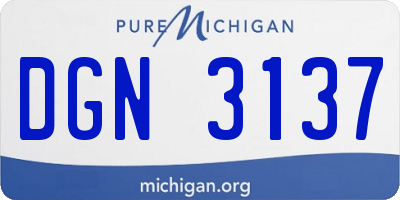 MI license plate DGN3137