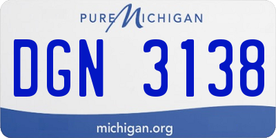 MI license plate DGN3138