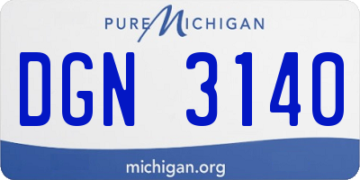 MI license plate DGN3140