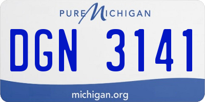 MI license plate DGN3141