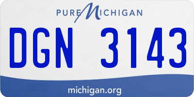 MI license plate DGN3143