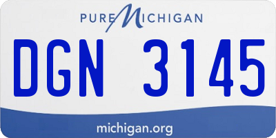 MI license plate DGN3145