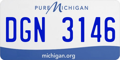 MI license plate DGN3146