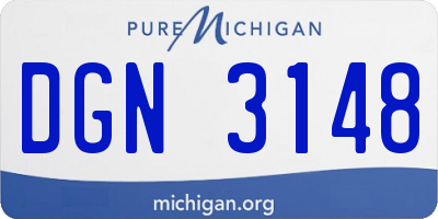 MI license plate DGN3148