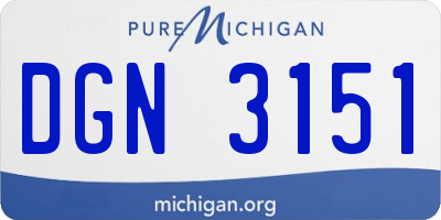 MI license plate DGN3151