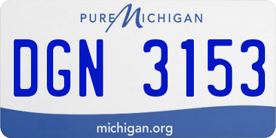 MI license plate DGN3153