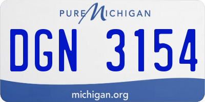 MI license plate DGN3154