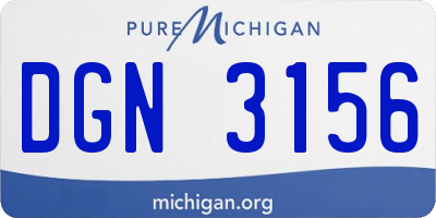 MI license plate DGN3156
