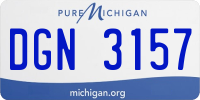 MI license plate DGN3157