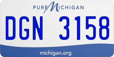 MI license plate DGN3158