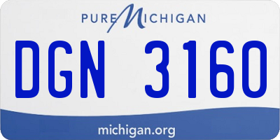 MI license plate DGN3160