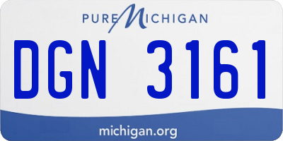 MI license plate DGN3161