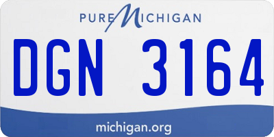 MI license plate DGN3164