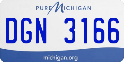 MI license plate DGN3166