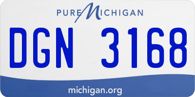 MI license plate DGN3168