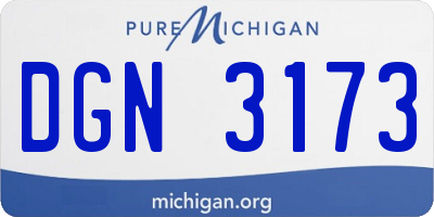 MI license plate DGN3173
