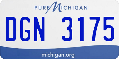 MI license plate DGN3175