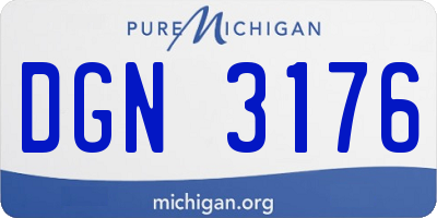 MI license plate DGN3176